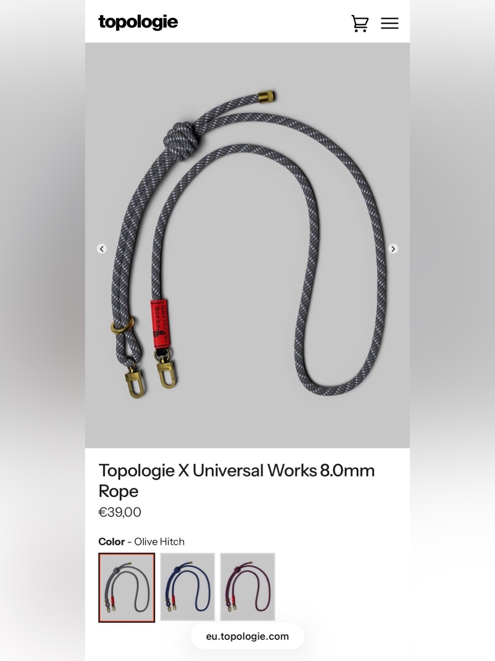 Topologie X Universal Works 8.0mm Rope
